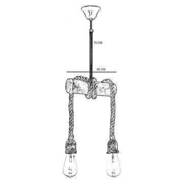 Candelabro suspenso BAMBU 2xE27/60W/230V