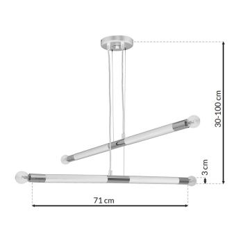 Candelabro suspenso BASTONE WHITE 4xE14/40W/230V