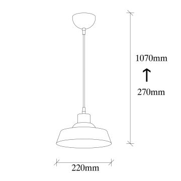 Candelabro suspenso BERCESTE 1xE27/40W/230V dourado