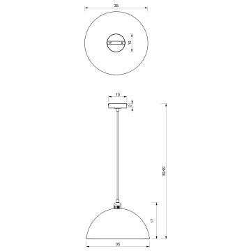 Candelabro suspenso BETA 1xE27/60W/230V d. 35 cm preto