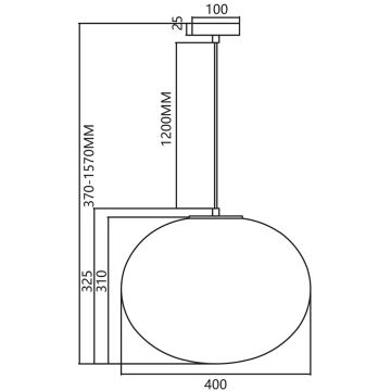 Candelabro suspenso CAMPANIA 1xE27/60W/230V dourada