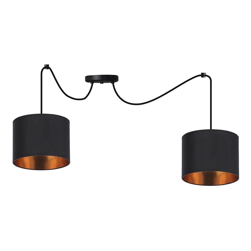 Candelabro suspenso CANDIDA 2xE27/40W/230V preto/cobre