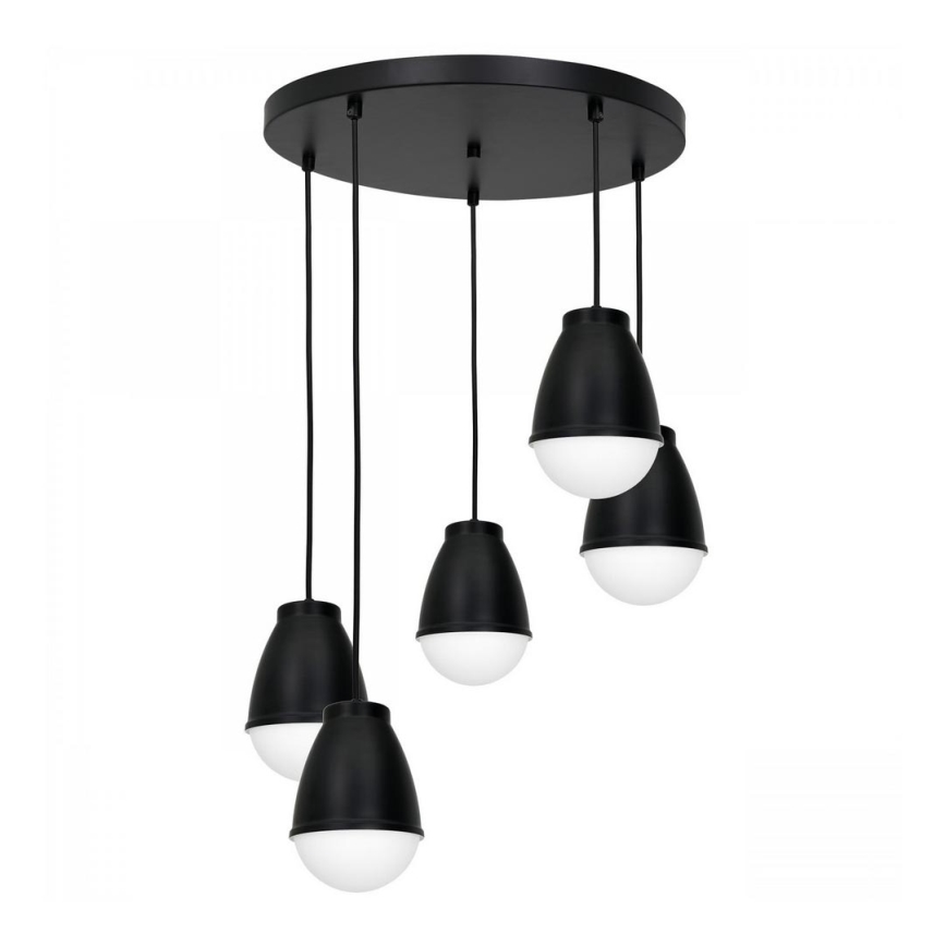 Candelabro suspenso CARYON 5xE14/60W/230V preto redondo