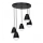 Candelabro suspenso CARYON 5xE14/60W/230V preto redondo