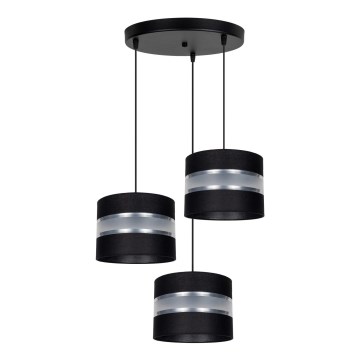 Candelabro suspenso CORAL 3xE27/60W/230V preto/cromado d. 45 cm