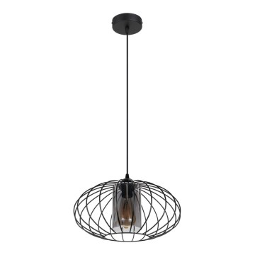 Candelabro suspenso CORRINI 1xE27/60W/230V diâmetro 34 cm preto/cinzento