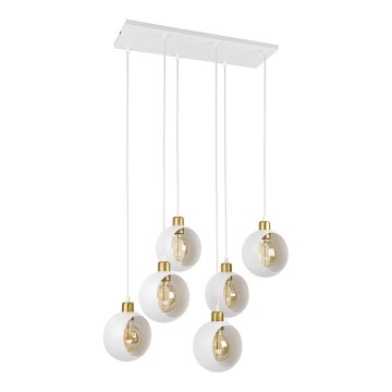 Candelabro suspenso CYKLOP 6xE27/60W/230V branco