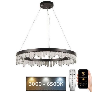 Candelabro suspenso de cristal LED com regulação LED/40W/230V 3000-6500K + controlo remoto