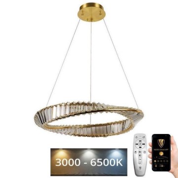 Candelabro suspenso de cristal LED com regulação LED/40W/230V 3000-6500K + controlo remoto