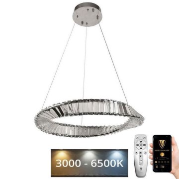 Candelabro suspenso de cristal LED com regulação LED/40W/230V 3000-6500K + controlo remoto