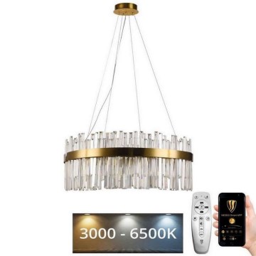 Candelabro suspenso de cristal LED com regulação LED/80W/230V 3000-6500K + controlo remoto