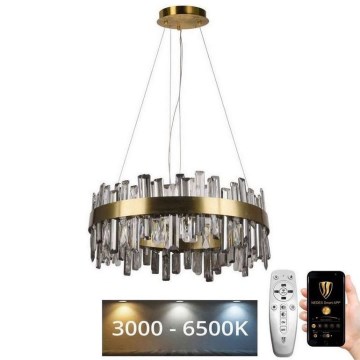 Candelabro suspenso de cristal LED com regulação LED/80W/230V 3000-6500K + controlo remoto