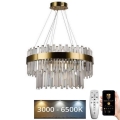 Candelabro suspenso de cristal LED com regulação LED/80W/230V 3000-6500K + controlo remoto