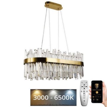 Candelabro suspenso de cristal LED com regulação LED/90W/230V 3000-6500K + controlo remoto