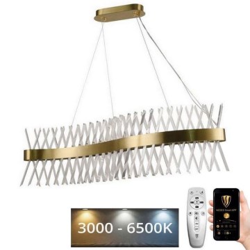 Candelabro suspenso de cristal LED com regulação LED/95W/230V 3000-6500K + controlo remoto