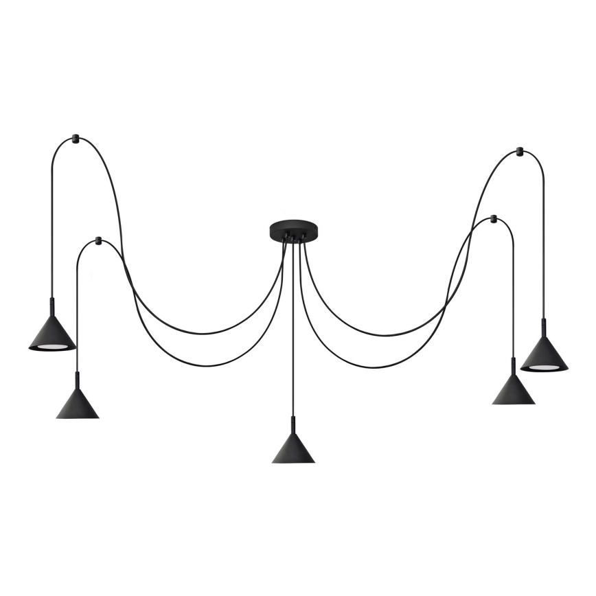 Candelabro suspenso ETNA LONG 5xGX53/15W/230V preto