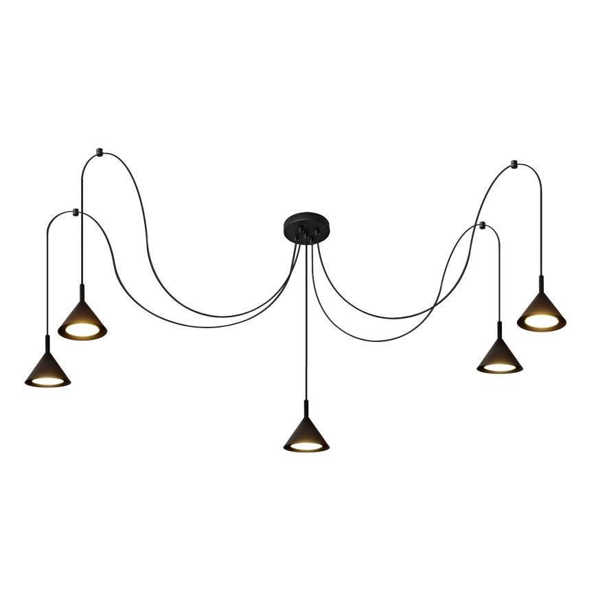 Candelabro suspenso ETNA LONG 5xGX53/15W/230V preto