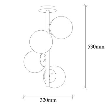 Candelabro suspenso FAZE 4xE27/100W/230V