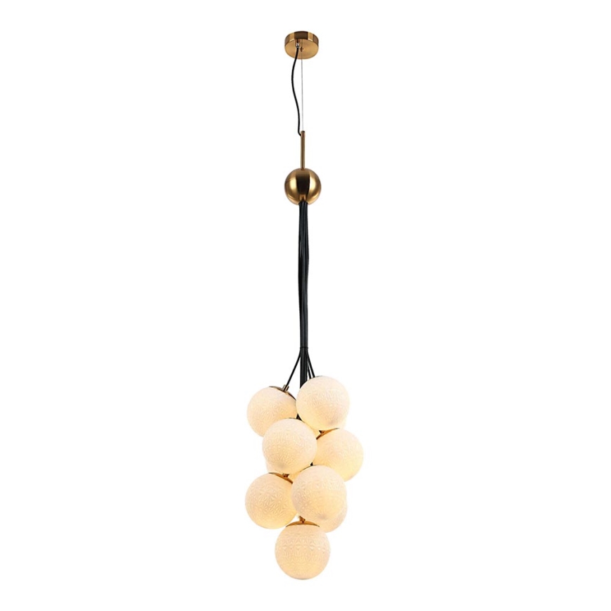 Candelabro suspenso GRAPES 10xE27/7W/230V bronze/branco