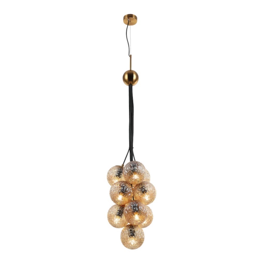 Candelabro suspenso GRAPES 10xE27/7W/230V bronze/dourado