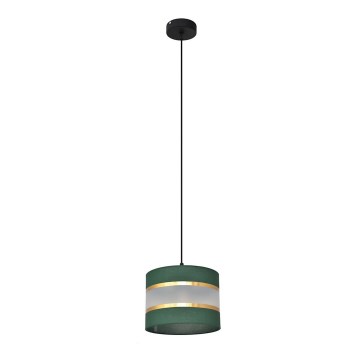 Candelabro suspenso HELEN 1xE27/60W/230V diâmetro 20 cm verde/dourada