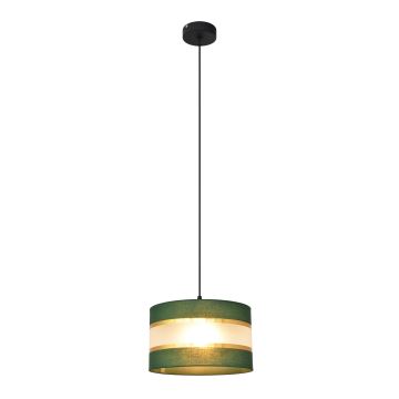 Candelabro suspenso HELEN 1xE27/60W/230V diâmetro 25 cm verde/dourada