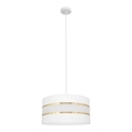 Candelabro suspenso HELEN 1xE27/60W/230V diâmetro 40 cm branco/dourado