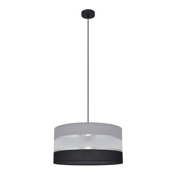 Candelabro suspenso HELEN 1xE27/60W/230V diâmetro 40 cm preto/cinzento/prateado