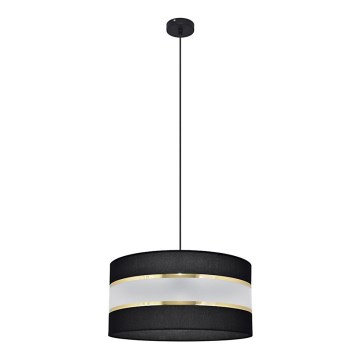 Candelabro suspenso HELEN 1xE27/60W/230V diâmetro 40 cm preto/dourado