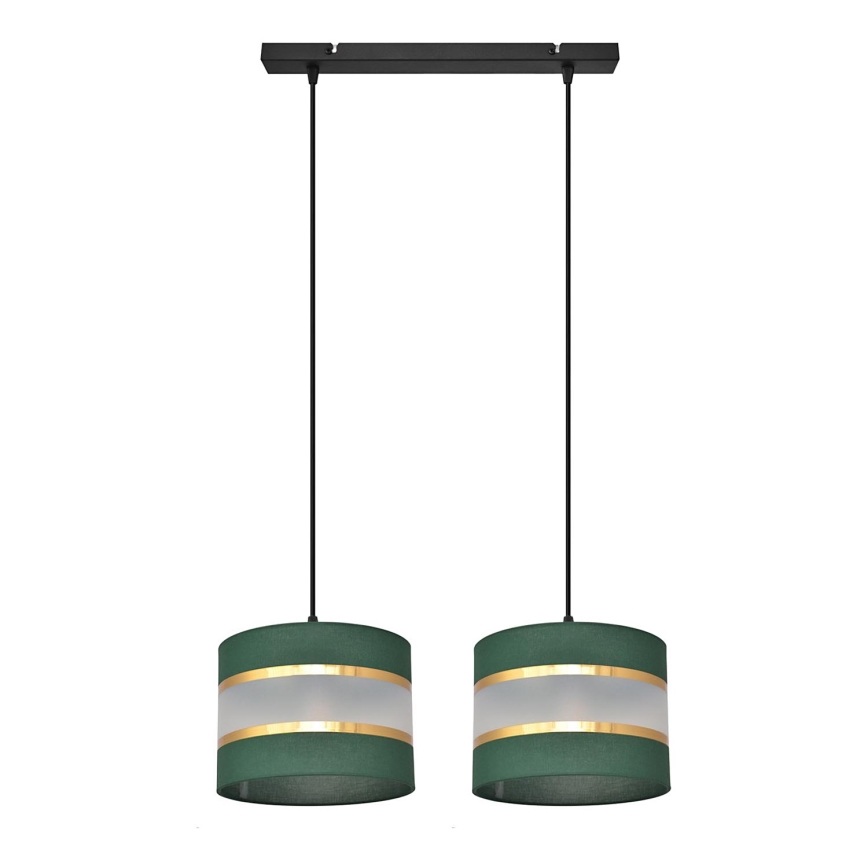 Candelabro suspenso HELEN 2xE27/60W/230V verde/dourada