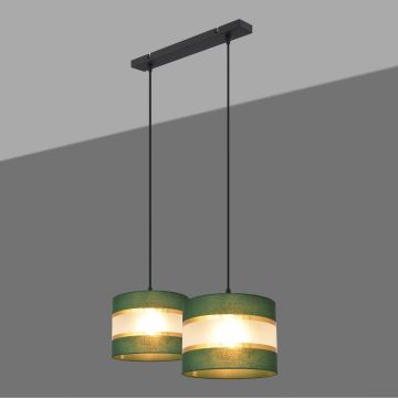 Candelabro suspenso HELEN 2xE27/60W/230V verde/dourada