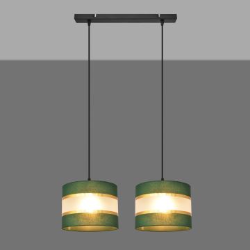 Candelabro suspenso HELEN 2xE27/60W/230V verde/dourada