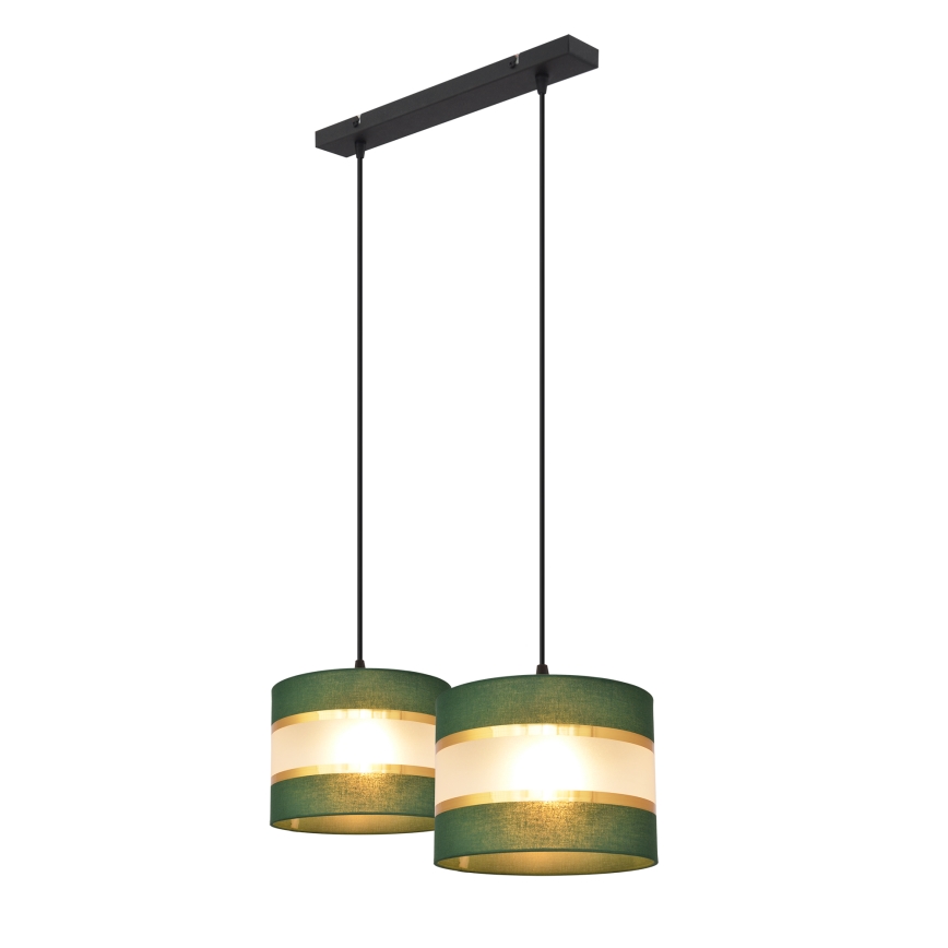 Candelabro suspenso HELEN 2xE27/60W/230V verde/dourada