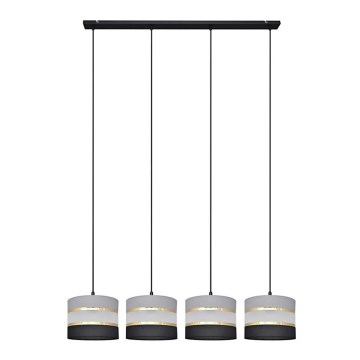 Candelabro suspenso HELEN 4xE27/60W/230V preto/cinzento/dourado