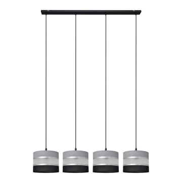 Candelabro suspenso HELEN 4xE27/60W/230V preto/cinzento/prateado