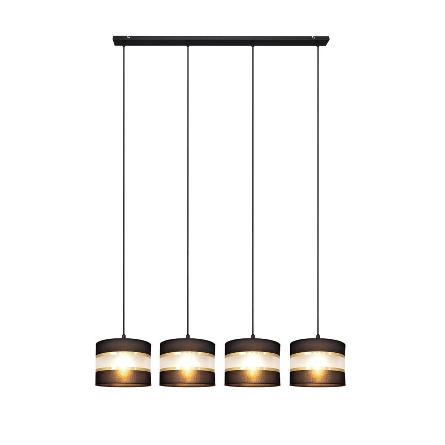 Candelabro suspenso HELEN 4xE27/60W/230V preto/dourado