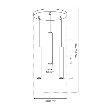 Candelabro suspenso HUDSON 3xGU10/8W/230V preto