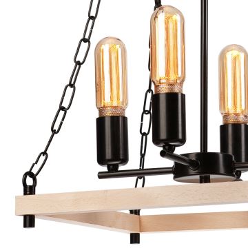 Candelabro suspenso JASPER 4xE27/60W/230V faia/bege