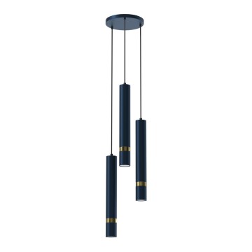 Candelabro suspenso JOKER 3xGU10/8W/230V azul/dourado