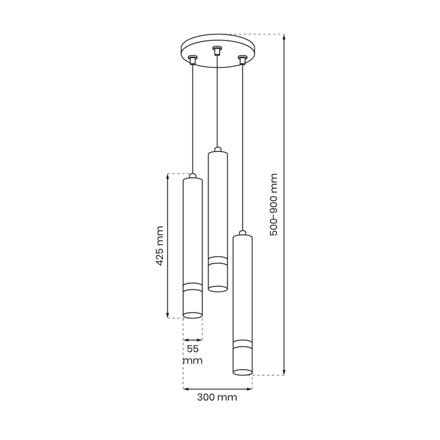 Candelabro suspenso JOKER 3xGU10/8W/230V preto/dourado