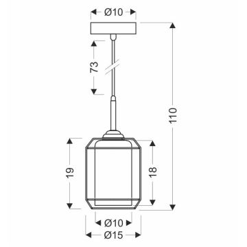 Candelabro suspenso JONERA 1xE27/40W/230V preto