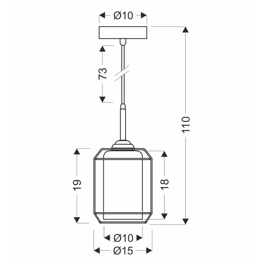 Candelabro suspenso JONERA 1xE27/40W/230V preto