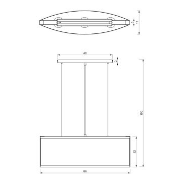 Candelabro suspenso KAGA 3xE27/60W/230V preto/dourado