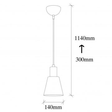 Candelabro suspenso KEM 1xE27/40W/230V preto