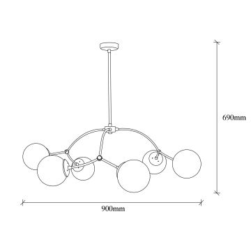 Candelabro suspenso KROMOZOM 6xE27/40W/230V