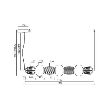 Candelabro suspenso LED CARO LED/42W/230V cromado