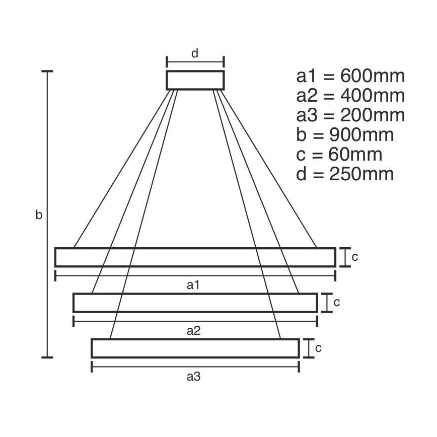 Candelabro suspenso LED com regulação LED/165W/230V 3000-6500K + controlo remoto