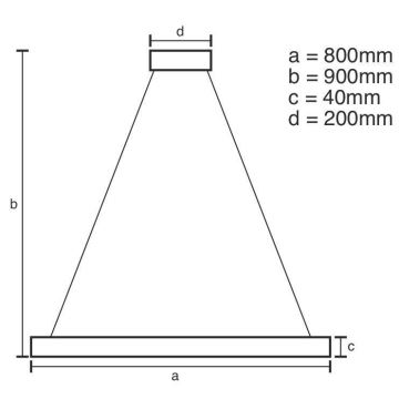 Candelabro suspenso LED com regulação LED/55W/230V 3000-6500K + controlo remoto