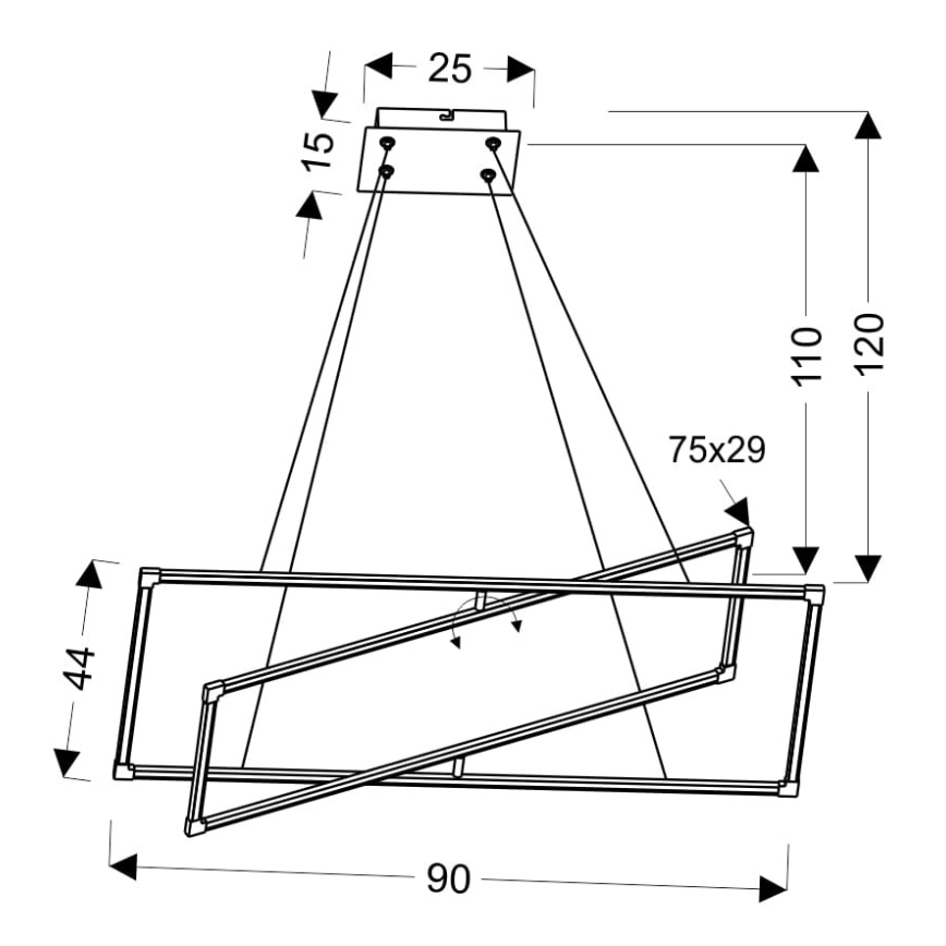 Candelabro suspenso LED KSEROS LED/45W/230V