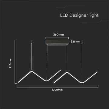 Candelabro suspenso LED LED/12W/230V 4000K preto